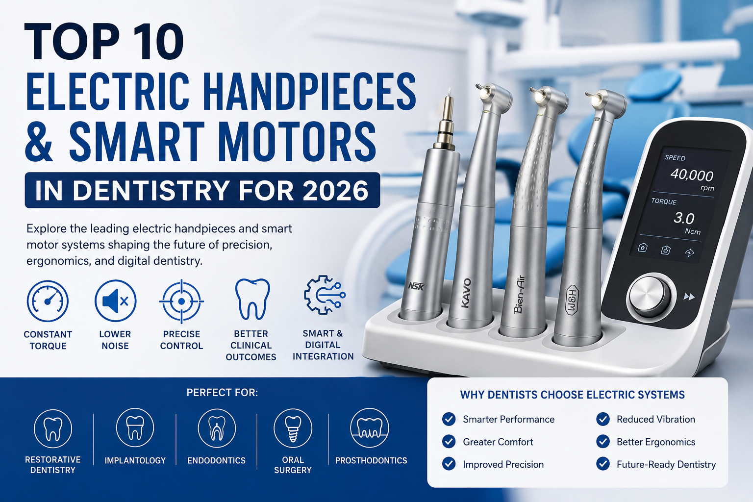 Top 10 Electric Handpieces & Smart Motors in Dentistry for 2026
